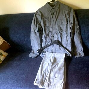 Express Pants and button down shirt.